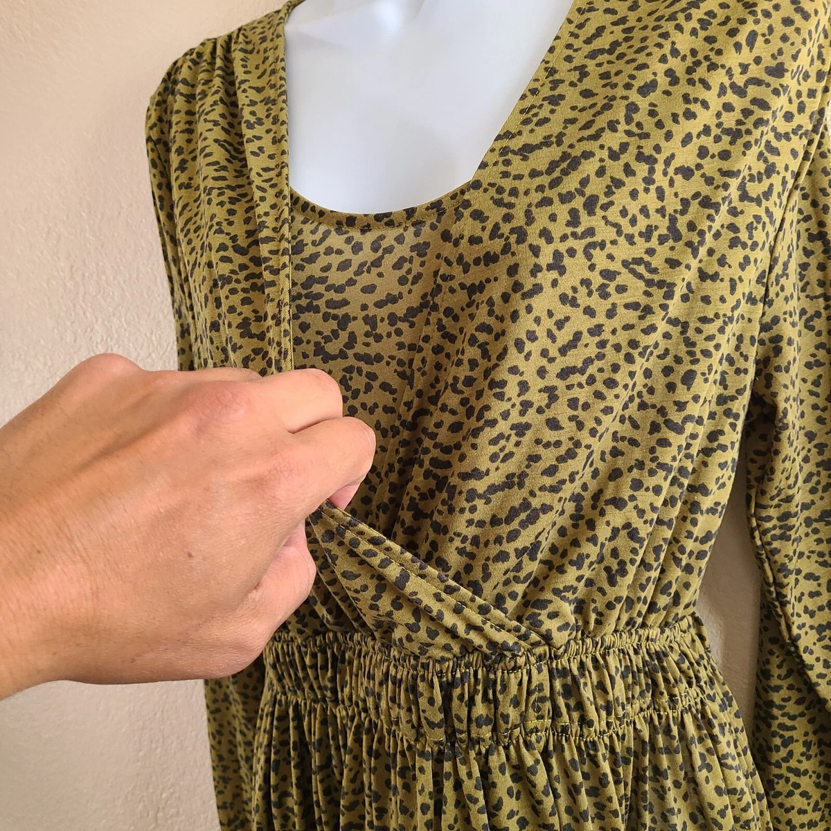 H M Mama Maternity Size Medium Nursing Dress Midi Long Sleeve
