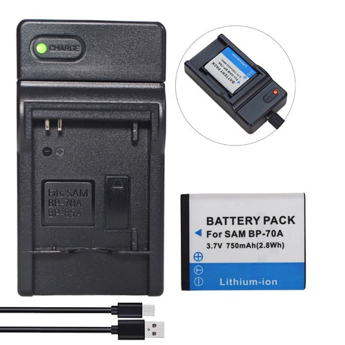BP-70A Battery or Charger für Samsung AQ100, ES65, ES70, ES73, ES75, ES80, MV800 - Photo 5/45