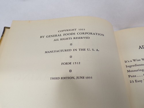 Vintage All About Home Baking 1935 Hardcover Third Edition Recipes Baking - Picture 3 of 8