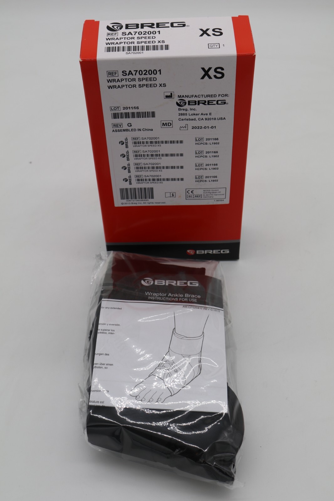 Breg Wraptor Speed Ankle Stabilizer Size XS 1ct REF SA702001 eBay