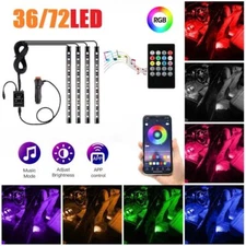 72LED RGB LED Lights Car Interior Floor Decor Atmosphere Strip Lamp Accessories