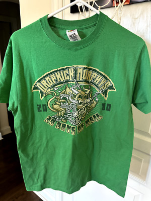 2010 Dropkick Murphy's Tour Shirt Medium 20 Days of Hell Green