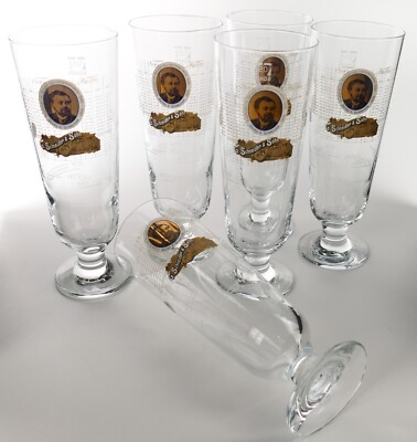 6 x Schneider Weisse Glas Pokal Weissbier 0,5l Sahm Georg II Sammelglas 8402