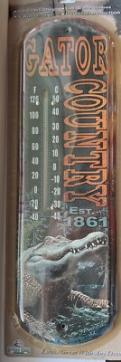  Gator Country  Nostalgic Tin Thermometer by Rivers Edge Products New