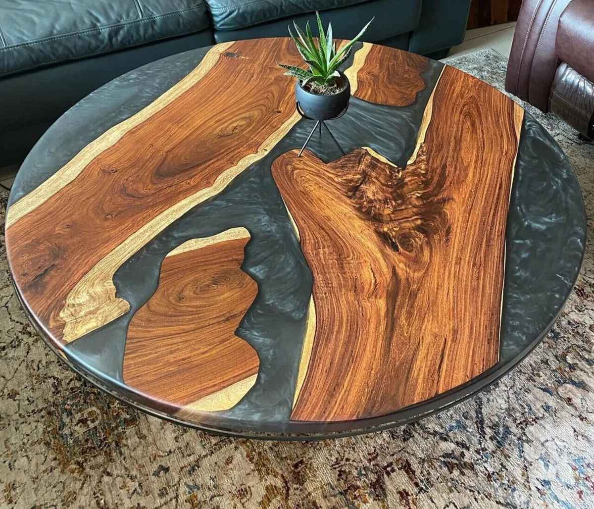 36 Epoxy Table Top Hand-Poured Resin One-of-a-Kind Design Elegant  Centerpiece