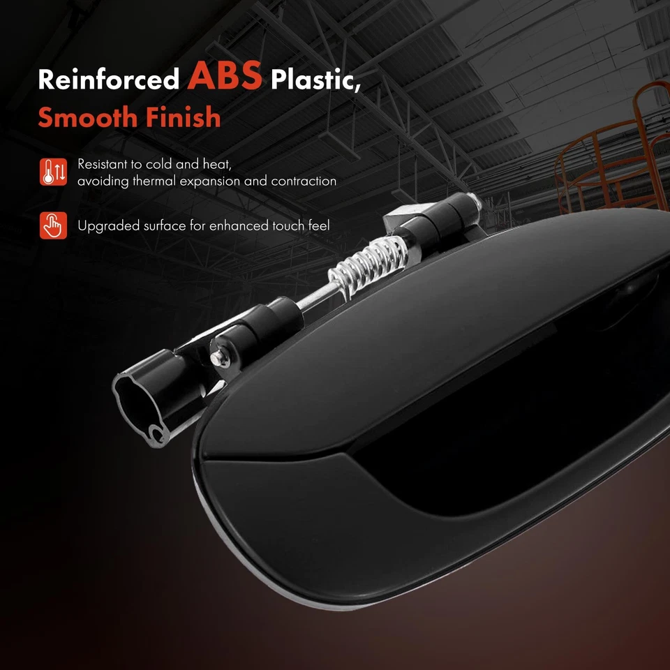 Manija de puerta exterior negra imprimada lateral del pasajero trasero para Kia Spectra 2002-2004 Foto 3 de 4