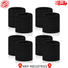 8 Pcs Sports Wrist Sweat Bands for Men  Women  Absorbent Wrist Sweatbands Ten