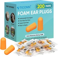 200 Pairs Ear Plugs 32dB Noise Reduction Earplugs for Sleeping Hearing Protect