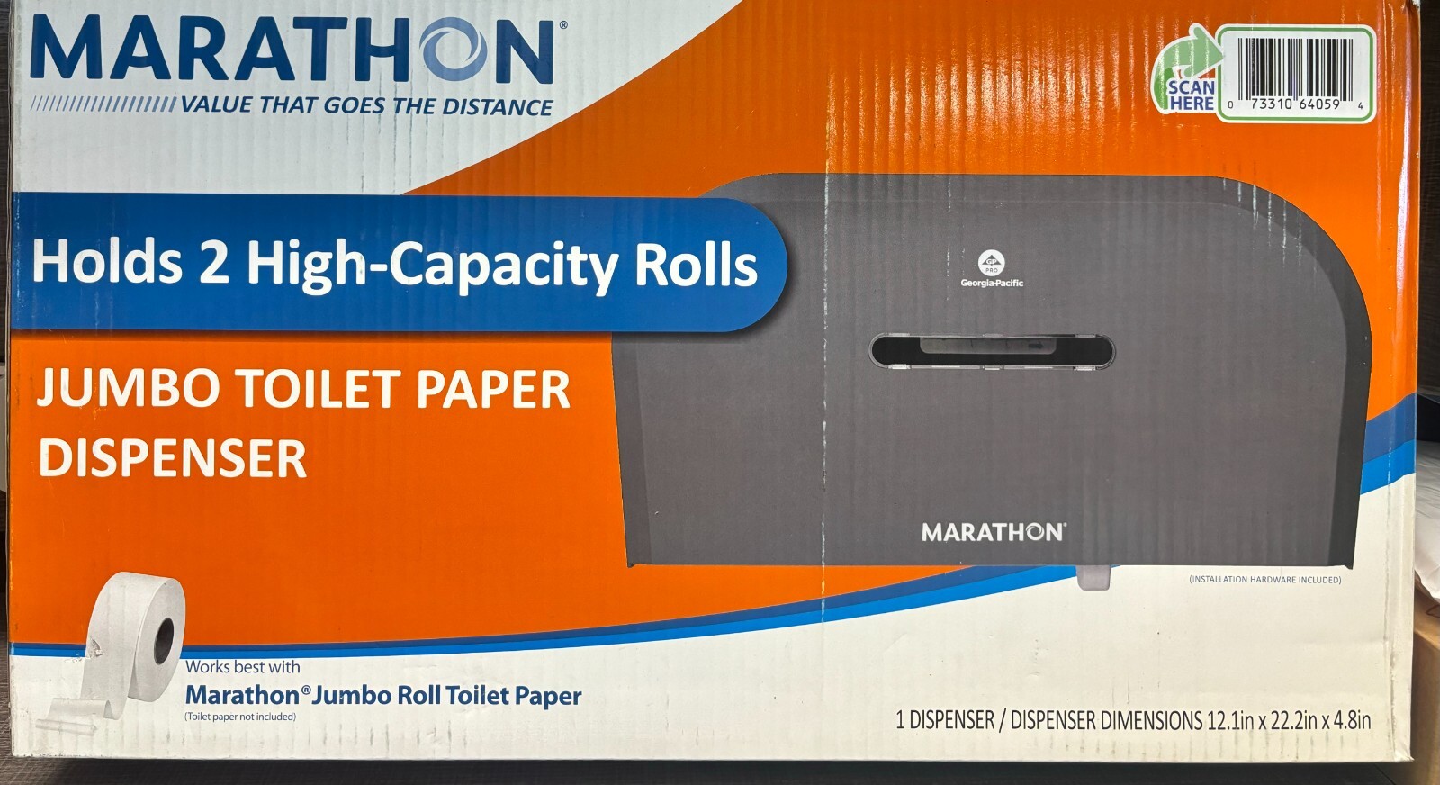 Marathon 2Roll Jumbo Toilet Paper Dispenser (Black) 73310640594 eBay