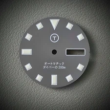 TLDC0611DD Grey C3 / Seiko Mod PLGS Day Date Dial NH36 4R36 SKX SRPD 28.5 28.5mm