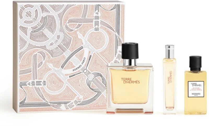 Hermes Terre D'Hermes Parfum Set Regalo  75 ml + 15 ml + Gel Doccia