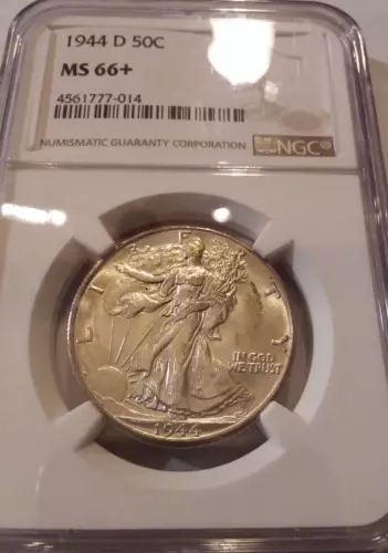 1944-D NGC MS66+ PLUS WALKING LIBERTY HALF DOLLAR *** SUPERB MINT STATE ***