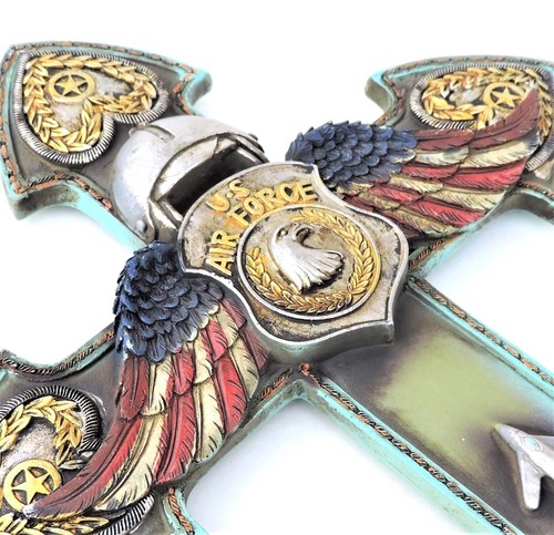Air Force Cross Angel Wings US Militaria Wall Hanging New 14x8 1/2inch - Picture 5 of 5