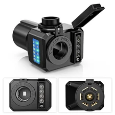 7 Way RV Blade to 4/5 Pin Trailer Plug Adapter LED Light Tester 12V Power Socket