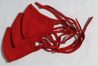 3-pack - Face Mask - Teens Youth Small - Unisex Cotton Red Washable