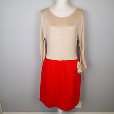 Marc by Marc Jacobs Women’s Dress Claude Silk Knit Color Block Nude Red Size L