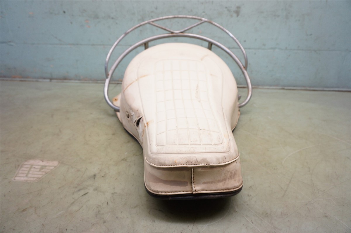 Harley Davidson Panhead Shovelhead White Buddy Seat w/ Rail *TZ32