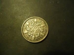 1934 ENGLISH/BRITISH SIX PENCE .500 (((SILVER))) USA SELLER 