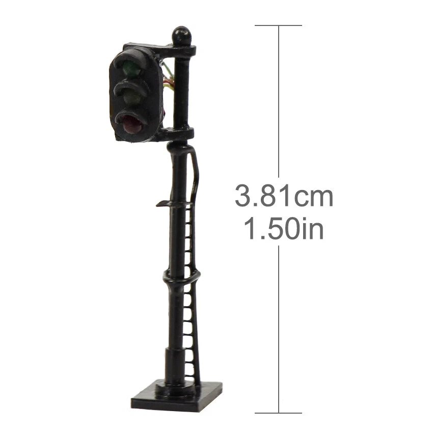 3pcs Model Railroad N Scale Red Yellow Green Traffic Signal 3-LEDs Block Signal - Image 4 of 4