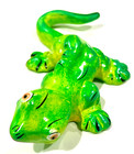 Gecko Lizard Wall Decor Ceramic Hanging Yard Garden Art Plaque 8"L Yellow Green