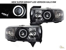 94-01 Dodge Ram 1500 2500 3500 Black G3 Super Bright Halo Projector Headlights