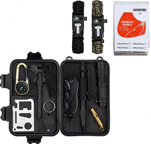 KIT BASE DI SOPRAVVIVENZA PROFESSIONALE SOCCORSO MULTIUSO ESSENZIALE CAMPEGGIO - Foto 4 di 7