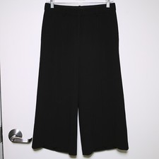  285 THEORY Black "Halientra Adm Crepe" Wide Leg Crop Dress Pants Women's Size 0