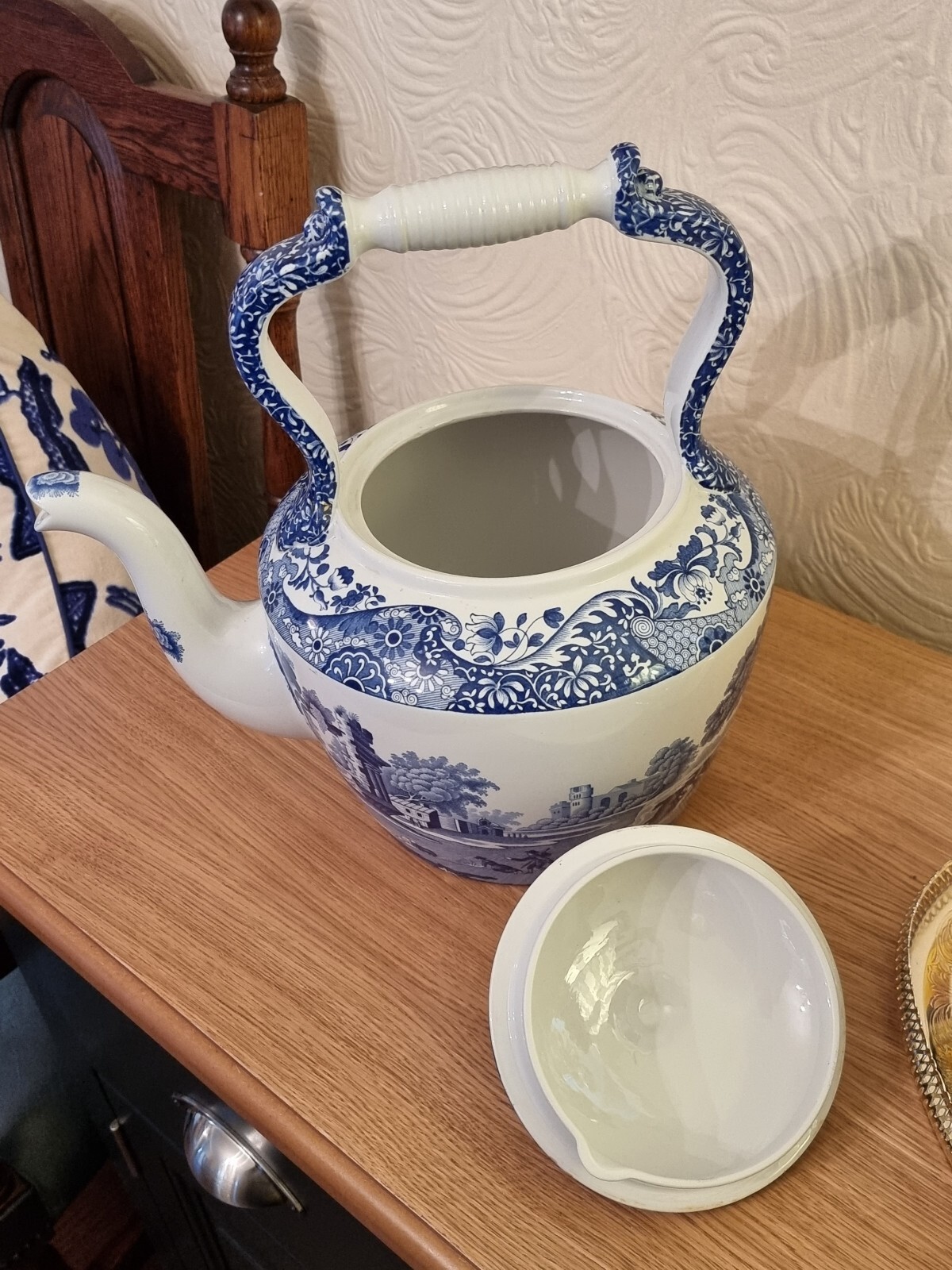 Spode Blue Italian Large Tea Kettle 30cms Tall eBay
