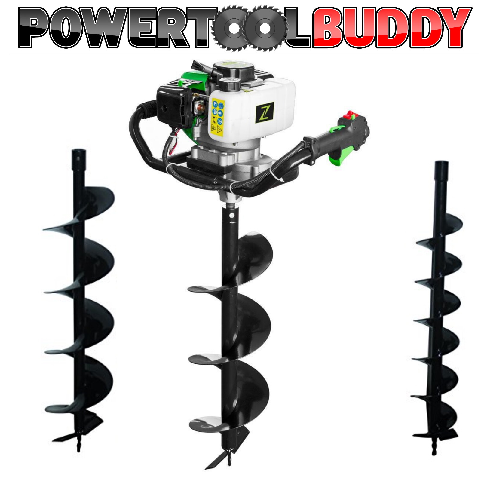 Zipper Earth Auger Drill Borer ZI-ELB70 2 Stroke 51cc 1500w Inc 3 Augers