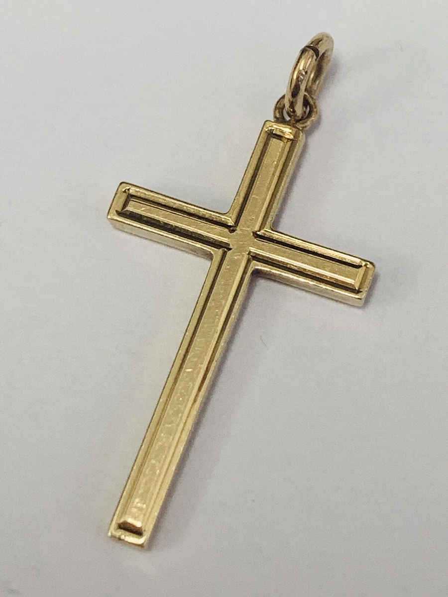 Solid 9ct gold cross pendant outlet
