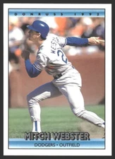 Mitch Webster #714a 1992 Donruss Los Angeles Dodgers