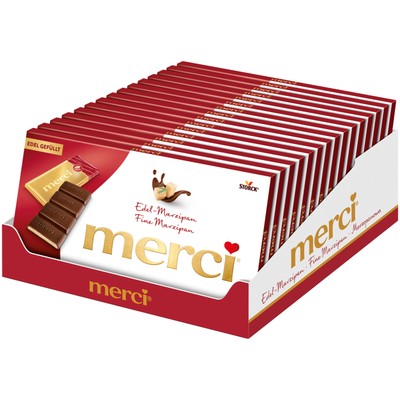 Merci Tafelschokolade Edel Marzipan VPE 15x112g Packung