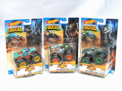 Hot Wheels Monster Trucks Jurassic World Dominion 1:64 Beta, Velociraptor, TRex