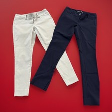 The Limited Size 2 Petite Exact Stretch Dress Pants, Navy Straight, Beige Ankle