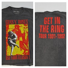 Guns N Roses Use Your Illusion Get in Ring Concert Tour Shirt 91-92 Reprint S