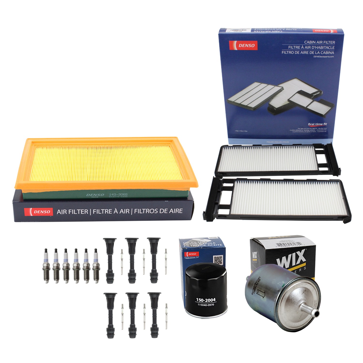 Denso Tune Up Kit 6 Spark Plugs  Boots Kit for Pathfinder QX4 3.5L V6 VQ35DE