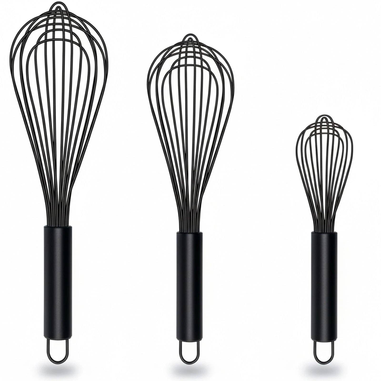 Silicone Whisk Set Non Scratch BPA Free for Nonstick Cookware, 3 Piece 8/10/1...