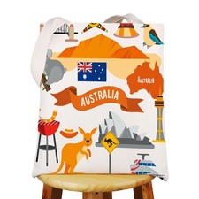 WZMPA Australia Trip Tote Bag Landmark Theme Medium, Tg