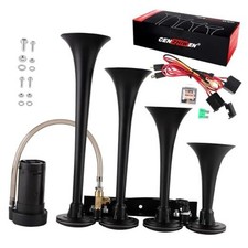 Train Horn Kit 12V 150db Super Loud, Drill horn Metal Air Horns 4-Trumpet