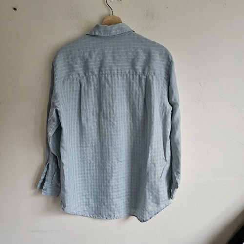 Vintage Liz Claiborne Shirt Size S Green Textured Plaid 100% Irish Linen EUC - Picture 4 of 9