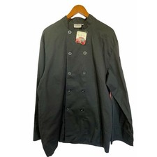  3538 Black Chef Works long sleeve double breast coat size L