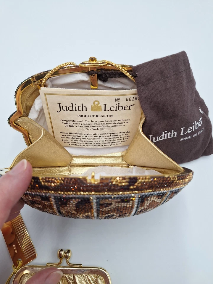 Judith Leiber Minaudiere Tortuga Cristal Bolso sin asas y accesorios Nuevo Registro Foto 4 de 4