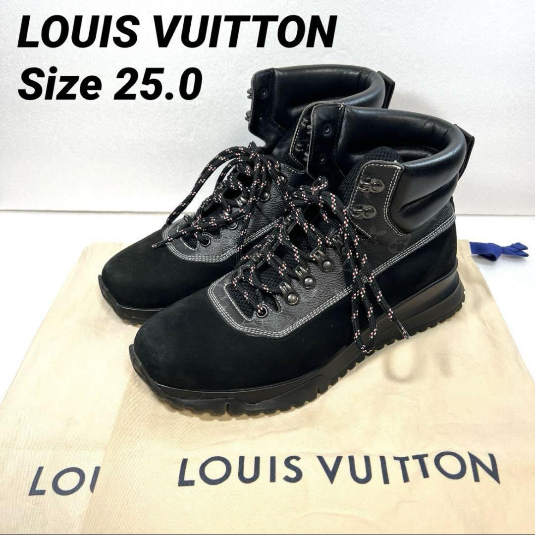 ルイ・ヴィトン レザー キャンバス ブーツ FD0057 LOUIS VUITTON FD0057 Leather Boots 6 Dark brown Women | eBay