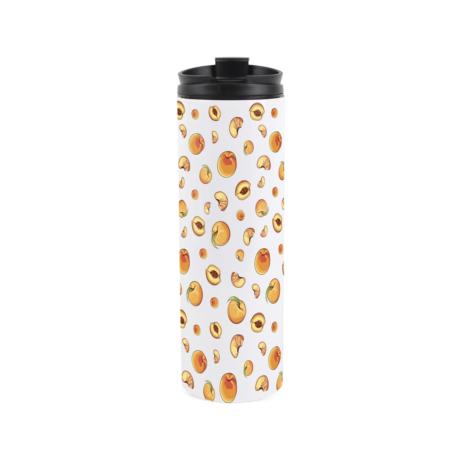 Peaches Travel Mug - Peachy Fruits Reusable Stainless Steel Flask Gift