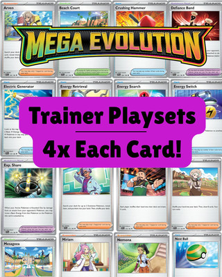 Pokémon Trainer Card Playsets - 4x Card -- ME01: MEGA EVOLUTION - TCG - NM