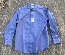 LL Bean Shirt Men 15 32 Blue Wrinkle Free Button Down Traditional Fit