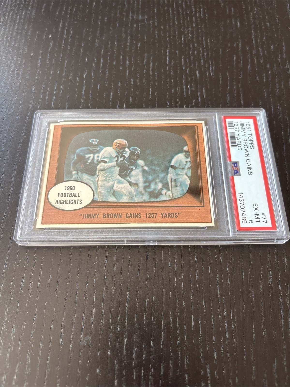 Jim Jimmy Brown 1961 Topps 1960 Football Highlights Gains 1257 Yards #77 VG HOF