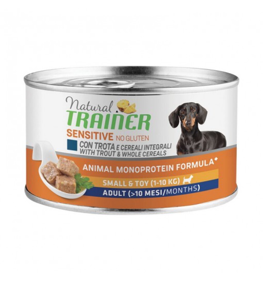 NATURAL TRAINER SMALL TOY PATE' MONOPROTEICO CON TROTA E CEREALI 150 GR.