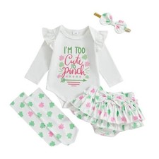 Newborn Baby Girl Easter Outfit Bunny Clothes 0-3 Months Colorful