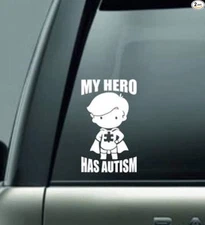 2PCS Awareness My Superhero Stickers – 4 Inch Vinyl Decals for Laptop, Car,